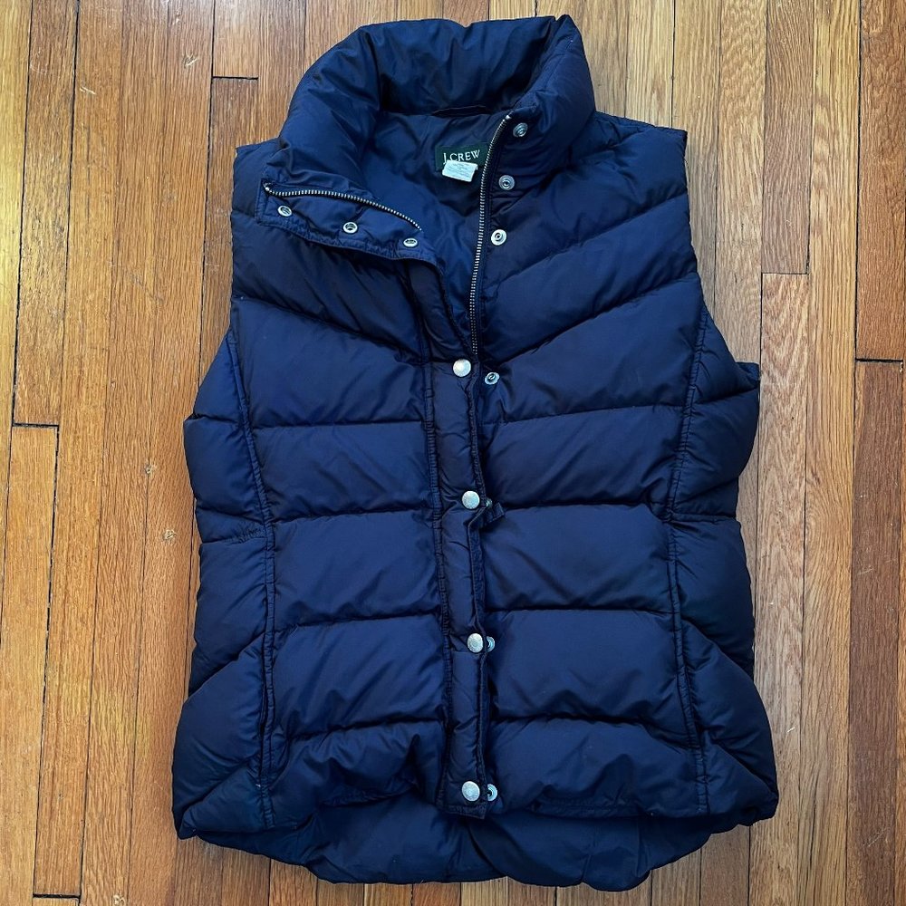 J. Crew Navy Down Puffer Vest